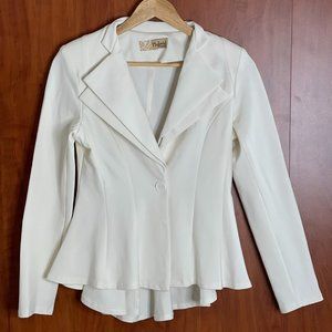 Hybrid & Company Cream Hi-Lo Blazer